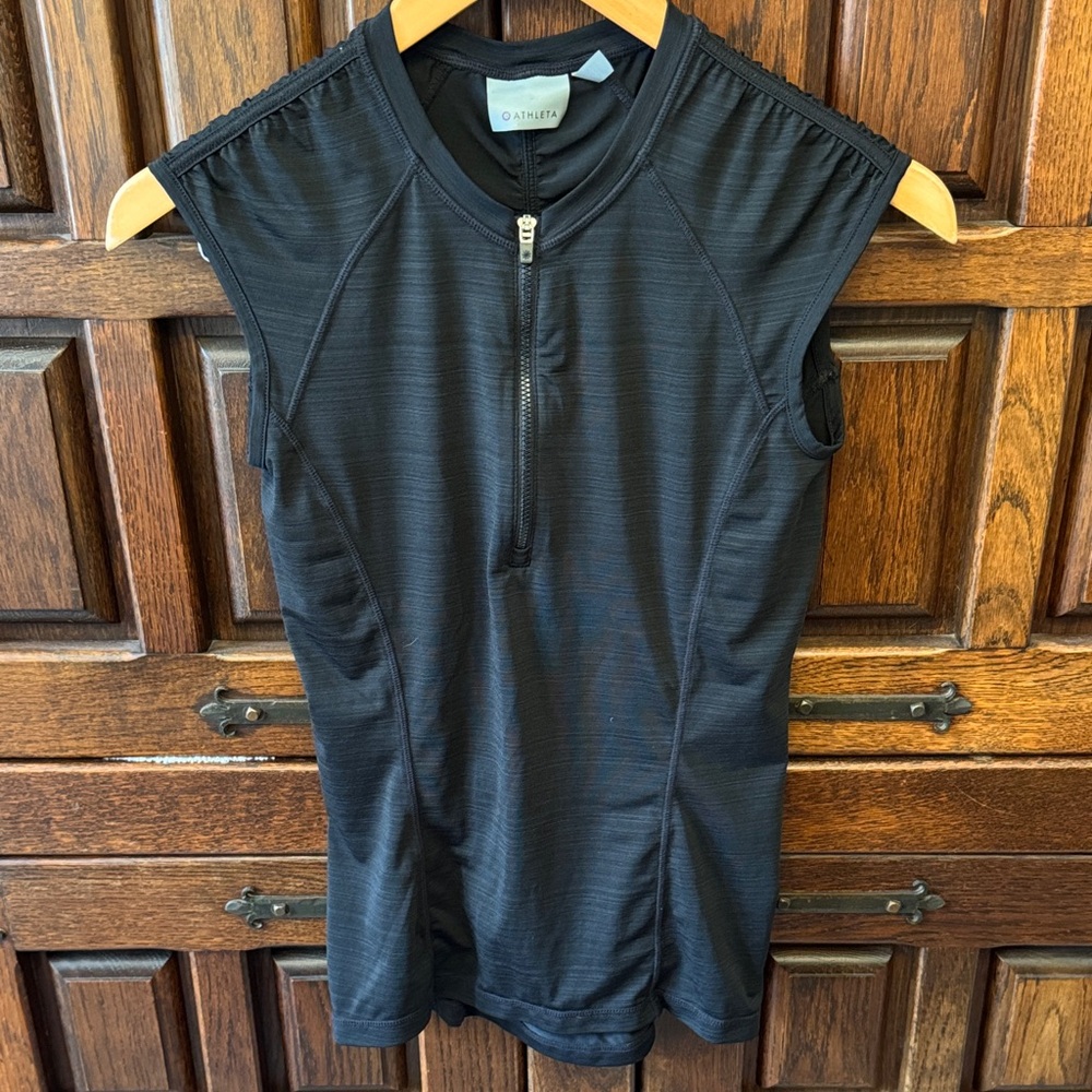 Athleta Black Zip-Front Active Top